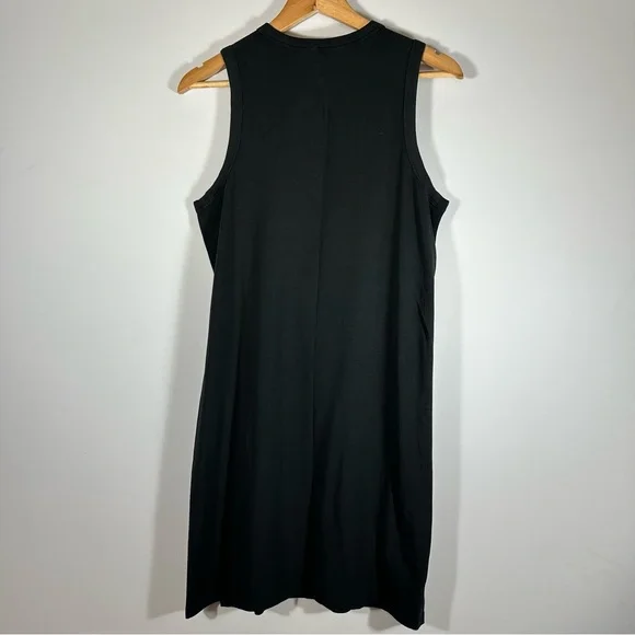 LULULEMON Classic-Fit Cotton-Blend Black Dress With Side Slits Size 6 EUC - Picture 5 of 8